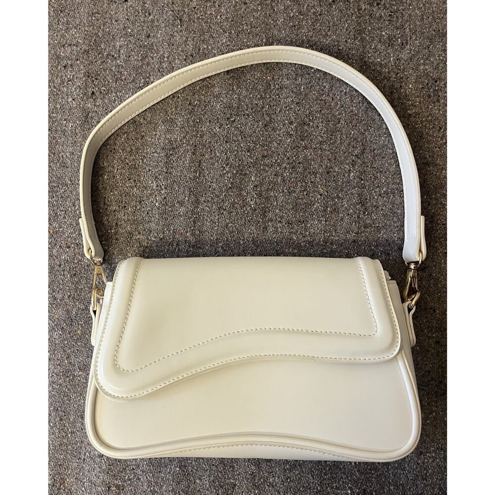 Women's Small Vegan Leather Hobo Purse Cream White NWOT